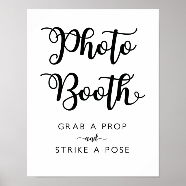 Foto Booth Wedding Sign | Moderne Kalligrafie Poster (Vorne)