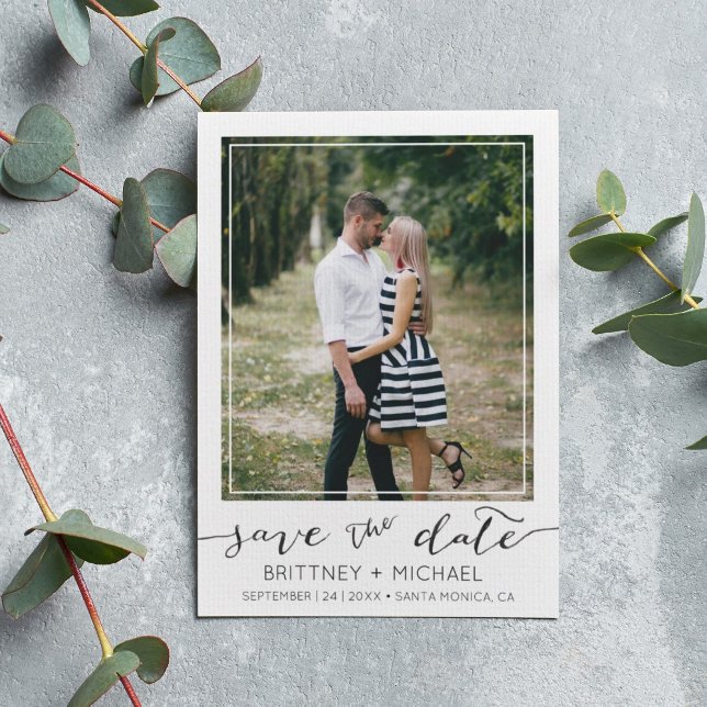 Foto Border Modern White Save the Date (Von Creator hochgeladen)