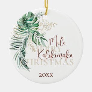 FOTO Botanische Tropische Mele Kalikimaka Keramik Ornament