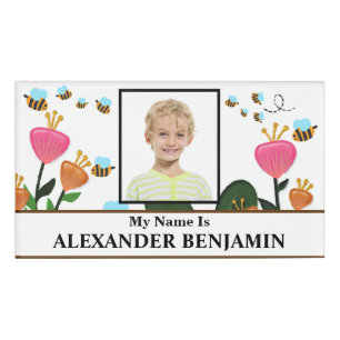 Foto Boy Girl Child Son Daughter Namenschild