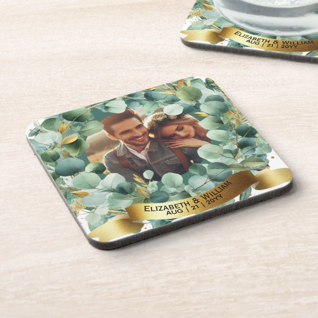 FOTO Bridesmaid Gift Maid Honorar Mutter Groom Getränkeuntersetzer (Linke Seite)