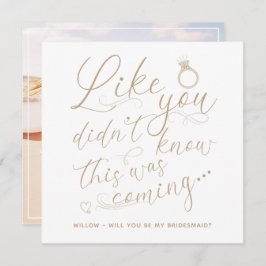 Foto Bridesmaid Request Card Gold & White Mitteilungskarte