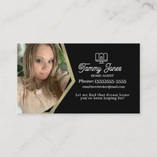 Foto Broker Zuhause Agent Gold Business Cards Visitenkarte