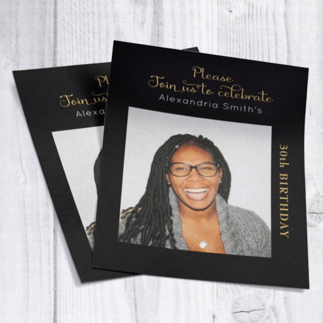 Foto Budget 30. Geburtstag Einladung Black Gold (Von Creator hochgeladen)