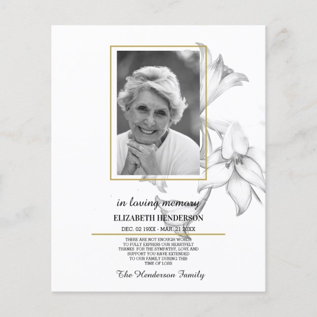 FOTO Budget Beileid in Liebe Erinnerung. Flyer (Vorne)