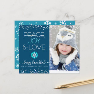 Foto Budget Hanukkah Peace Liebe Snowflake Card