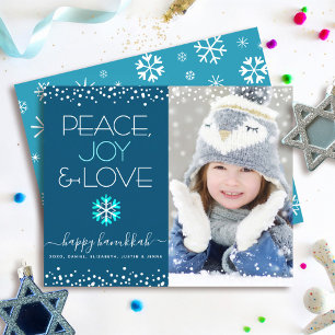 Foto Budget Hanukkah Peace Liebe Snowflake Card