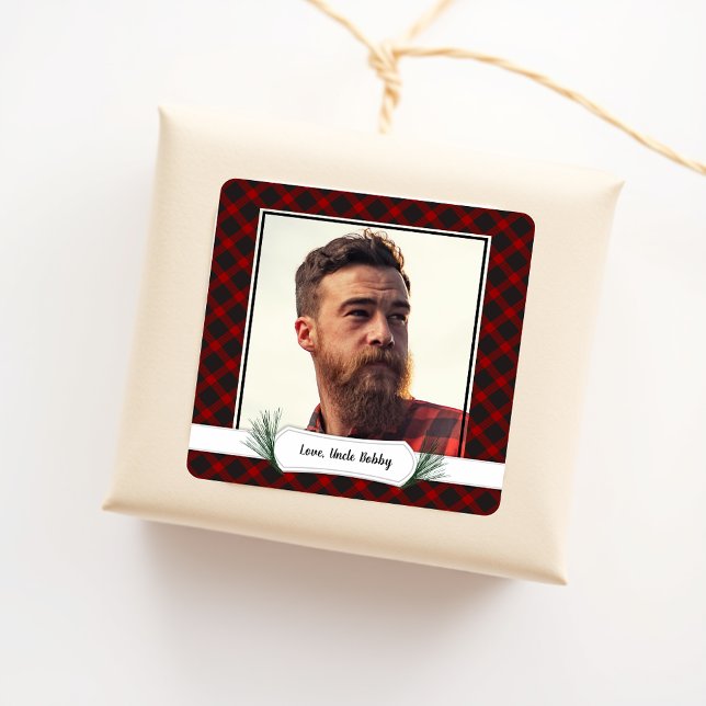 Foto Buffalo Kariert Weihnachtsgeschenke Aufkleber (Von Creator hochgeladen)