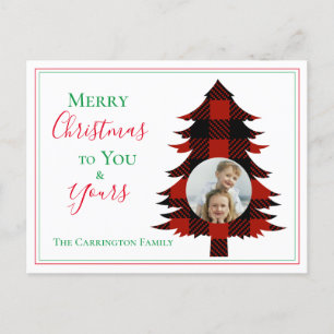 Foto Buffalo Karo Weihnachtsbaum Rotes Grün Postkarte