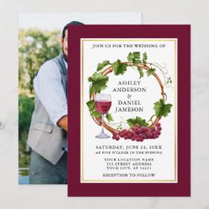 Foto Burgund Wedding Einladung