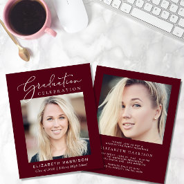 Foto Burgundy Graduation Party Einladung