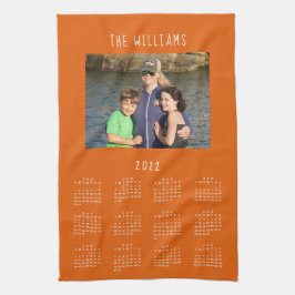 Foto Burnt Orange Calendar der Familie 2022 Geschirrtuch
