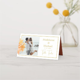 Foto Burnt Orange Elegant Hochzeit Tischnummer Platzkarte