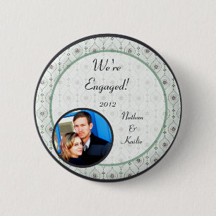Foto Button Blue Blume Muster