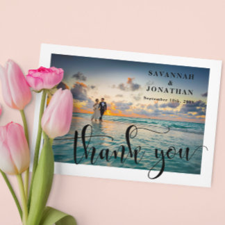 Foto Calligrafy Wedding Dankeskarte