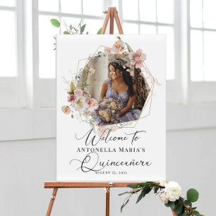 Foto Calligraphy Quinceanera willkommen Poster