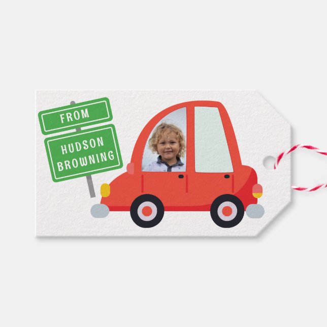Foto Car Personalisierte Geschenketags Geschenkanhänger (Vorderseite (Horizontal))