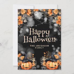 Foto-Card der Familie Halloween Pumpkins Feiertagskarte