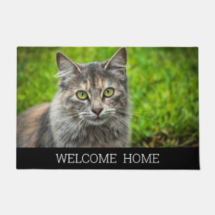 Foto Cat Kitten willkommen Zuhause black Fußmatte