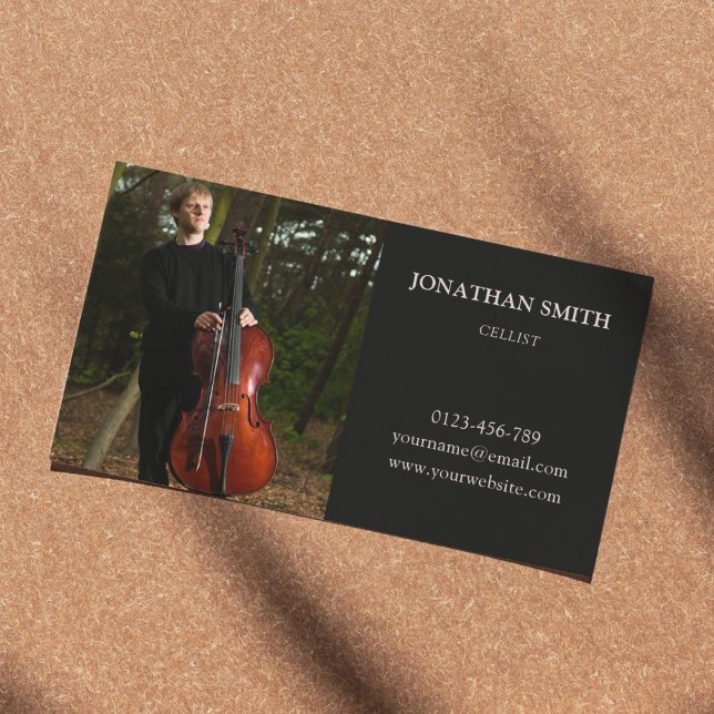 Foto Cellist Modern Musician Business Card Visitenkarte (Von Creator hochgeladen)