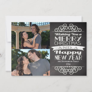 Foto Chaklboard Vintag Custom Christmas Feiertagskarte