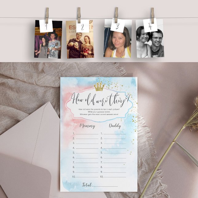 Foto Challenge Gender Reveal Fun Game (How old were they?)