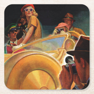 Foto-Chance Rechteckiger Pappuntersetzer