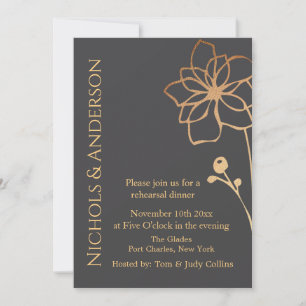 Foto Charcoal & Gold QR Code Hochzeitsstimmung Pro Einladung
