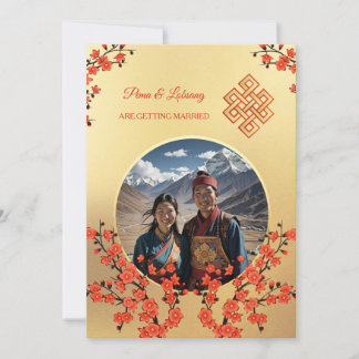 Foto Cherry Blossom tibetische Hochzeit Einladung