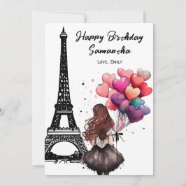 Foto Chic Eiffelturm, Herzblasen Geburtstag Karte