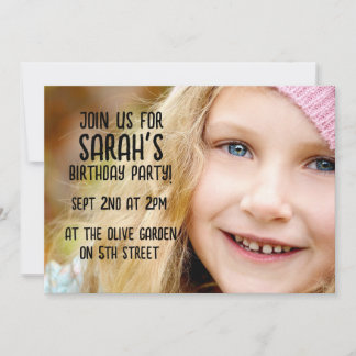 FOTO CHILD'S BIRDERDAY PARTY CUSTOM EINLADUNG