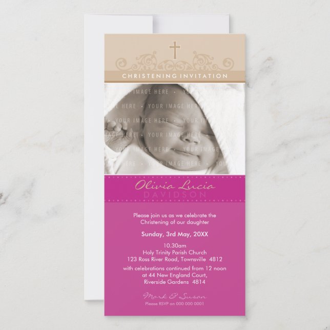 FOTO CHRISTENING INVITAATIONEN :: elegant 5 (Vorderseite)