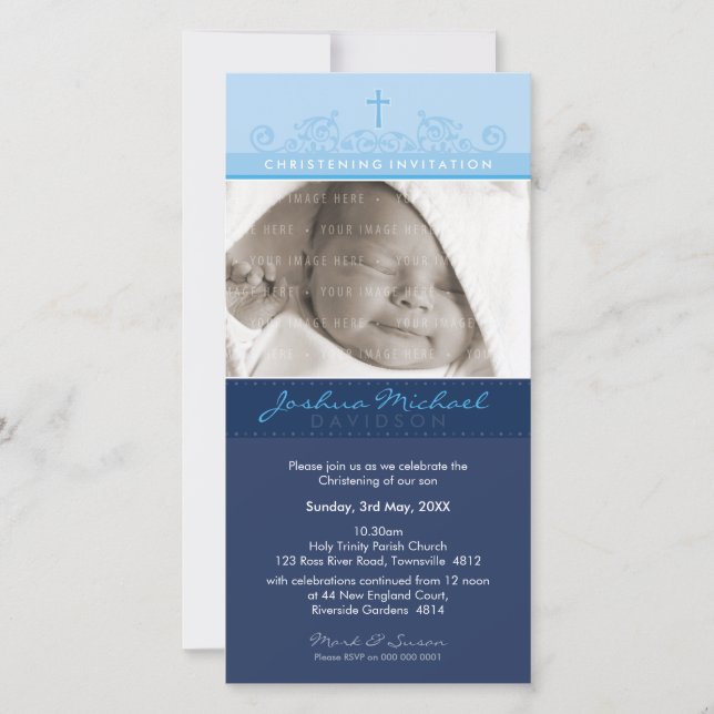 FOTO CHRISTENING INVITAATIONS :: elegant 6 (Vorderseite)