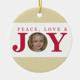 FOTO CHRISTMAS ORNATION :: Peace Liebe & joy 2 Keramikornament