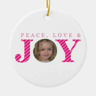 FOTO CHRISTMAS ORNATION :: Peace Liebe & joy 5 Keramikornament