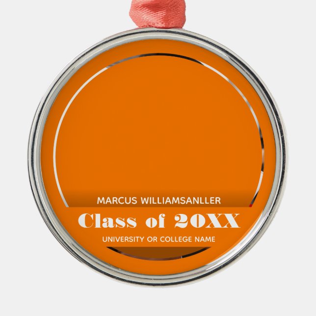 Foto Class Year Orange Abschluss Ornament Aus Metall (Vorne)