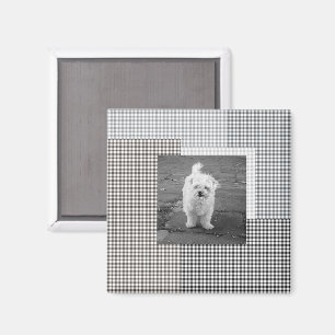 Foto Classic Gingham Patterns neutral chic Magnet