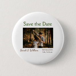 Foto Classic White elegante Typografy Hochzeit Mod Button