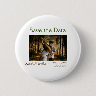 Foto Classic White elegante Typografy Hochzeit Mod Button
