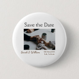 Foto Classic White elegante Typografy Hochzeit Mod Button