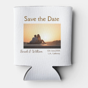 Foto Classic White elegante Typografy Hochzeit Mod Dosenkühler