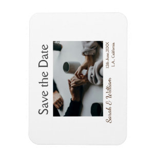 Foto Classic White elegante Typografy Hochzeit Mod Magnet