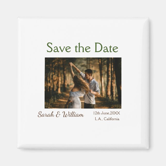 Foto Classic White elegante Typografy Hochzeit Mod Magnet (Vorne)