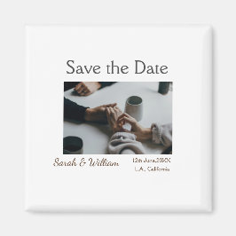 Foto Classic White elegante Typografy Hochzeit Mod Magnet