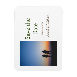 Foto Classic White elegante Typografy Hochzeit Mod Magnet