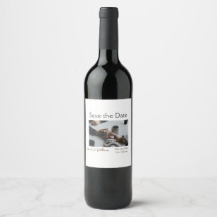 Foto Classic White elegante Typografy Hochzeit Mod Weinetikett