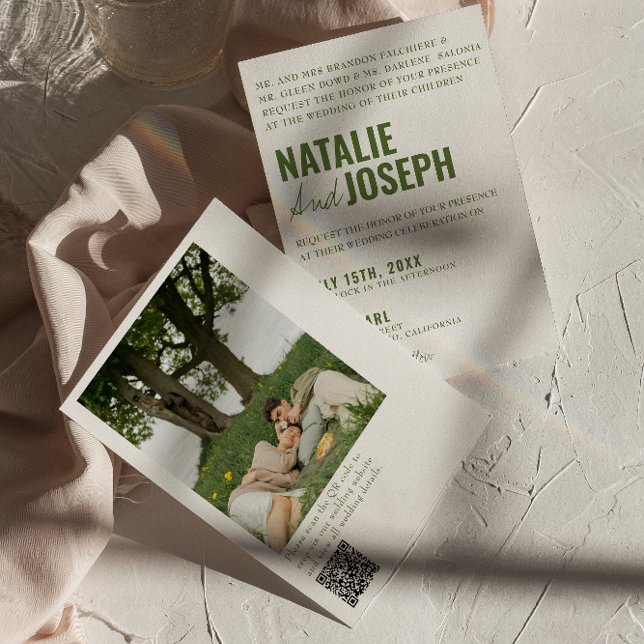 Foto Classy Bright Colorful QR Code Hochzeit Einladung (Von Creator hochgeladen)