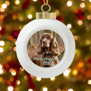 Foto Cocker Spaniel KEEPSAKE Personalize Keramik Kugel-Ornament