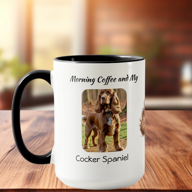 Foto Cocker Spaniel personalisieren Tasse (personalize this fun but elegant Cocker Spaniel Design, upload your pets photo, add pets name)