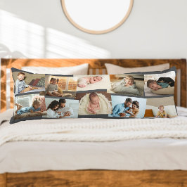 Foto Collage 10 Picture Montage Neutral Gray Seitenschläferkissen